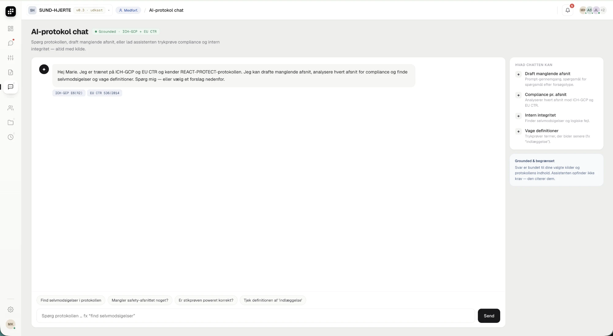 AI Protocol Chat forankret i ICH-GCP og EU CTR